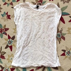 J.Crew Eyelet Cap Sleeve Top in White
